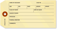 Morgue Toe Tags
