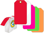 Fluorescent Plastic Tags in a Dispenser Box