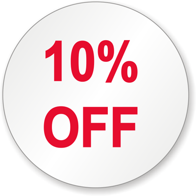 10 Percent Off Discount Sale Pricing Label - Adhesive Label, SKU - LB-1803