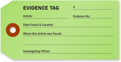 Evidence Identification Tag, SKU - TG-0298