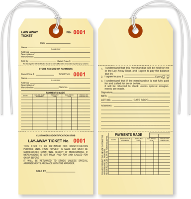 Alteration Tags and Layaway Tags - Best Prices from XpressTags