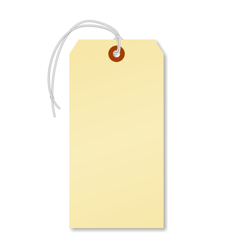 Blank Manila Cardstock Tag with Elastic 5¾" x 27/8", SKU T3697EMN