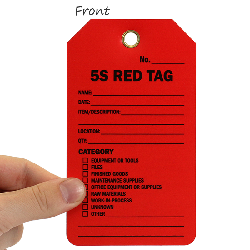 5S Red Tag Production Control Tag Safety Tags, SKU TG0760