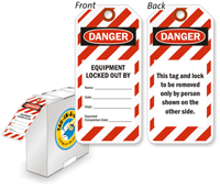 Danger Equipment Locked Out Tag-in-a-Box with Fiber Patch