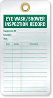 Eye Wash Shower Inspection Tags