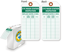 Eye Wash Station Inspection Tag-in-a-Box with Fiber Patch