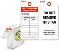 Fire Extinguisher Inspection Tag with Fiber Patch