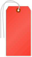 Fluorescent Red Tags (with strings)