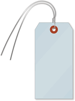 Light Blue Cardstock Tags (with wires)