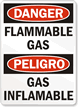 Danger Flammable Gas Vertical Sign