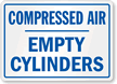 Compressed Air Empty Cylinders Sign