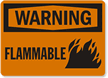 Warning: Flammable (with flame graphic)