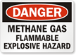 Methane Gas Flammable Explosive Hazard OSHA Danger Sign