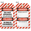 Bilingual Danger Do Not Operate Tag