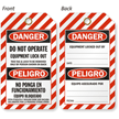Bilingual Do Not Operate Equipment Lock Out Tag
