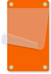 Orange Self-Laminating Tag with Four Eyelets
