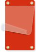 Red Self-Laminating Tag with Four Eyelets