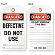 Danger Defective Do Not Use 2-Sided Tag