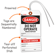 Do Not Operate  Repair Tag