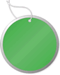 Green Metal Rim Key Tags (pre-strung)