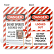 Danger Do Not Operate Locked Out Tag