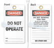 Do Not Operate Lockout Self-Laminating Tag