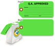 Q.A. Approved Inspection Tag-in-a-Box with Fiber Patch