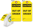 Caution Out of Order Safety Tag-in-a-Box,