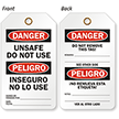 Unsafe Do Not Use Bilingual Safety Danger Tag