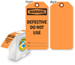 Warning Defective Do Not Use Tag-in-a-Box