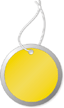 Yellow Metal Rim Key Tags (pre-strung)