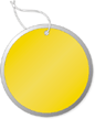 Yellow Metal Rim Key Tags (pre-strung)
