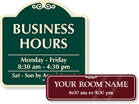 Business Hours Signs
