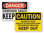 Confined Space Keep Out Signs