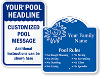 Custom Swimming Pool Signs