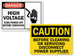  Disconnect Before Servicing Signs and Labels