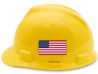 American Flag Hard Hat Sticker