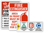 Fire Extinguisher Instruction Signs & Labels