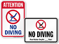 No Diving Signs