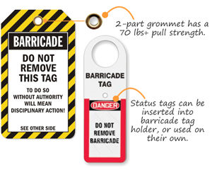 Barricade Tags  And Tag Holder