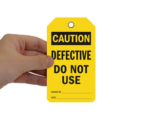 Defective Equipment Tags