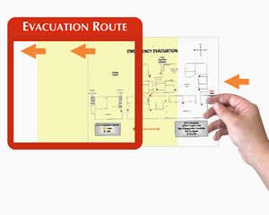 Evacuation map holders