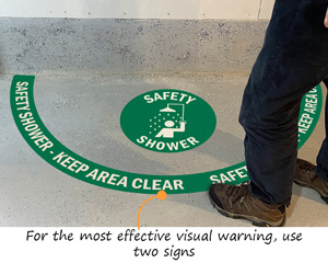 Floor marking kits for safety showers