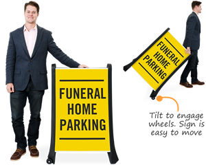 Funeral home parking sign