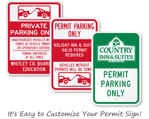 Custom Parking Permit Signs
