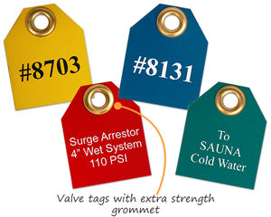 Plastic valve tags