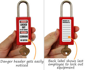 Safety padlock labels