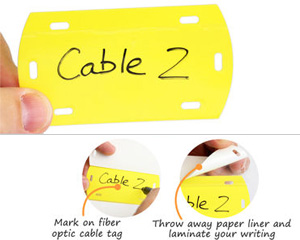 Yellow Blank Fiber Optic Cable Tag 