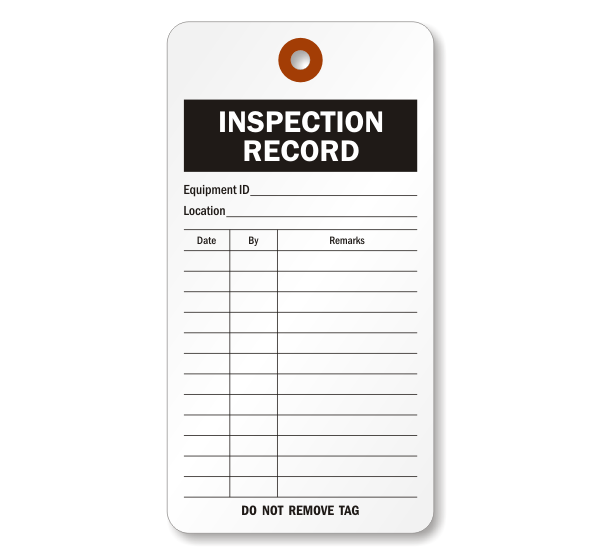 Inspection Record Tag 5510 C 100