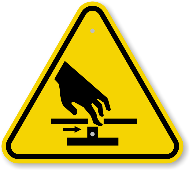 ISO Cutting of Fingers or Hand with Moving Part Warning Symbol Signs ...